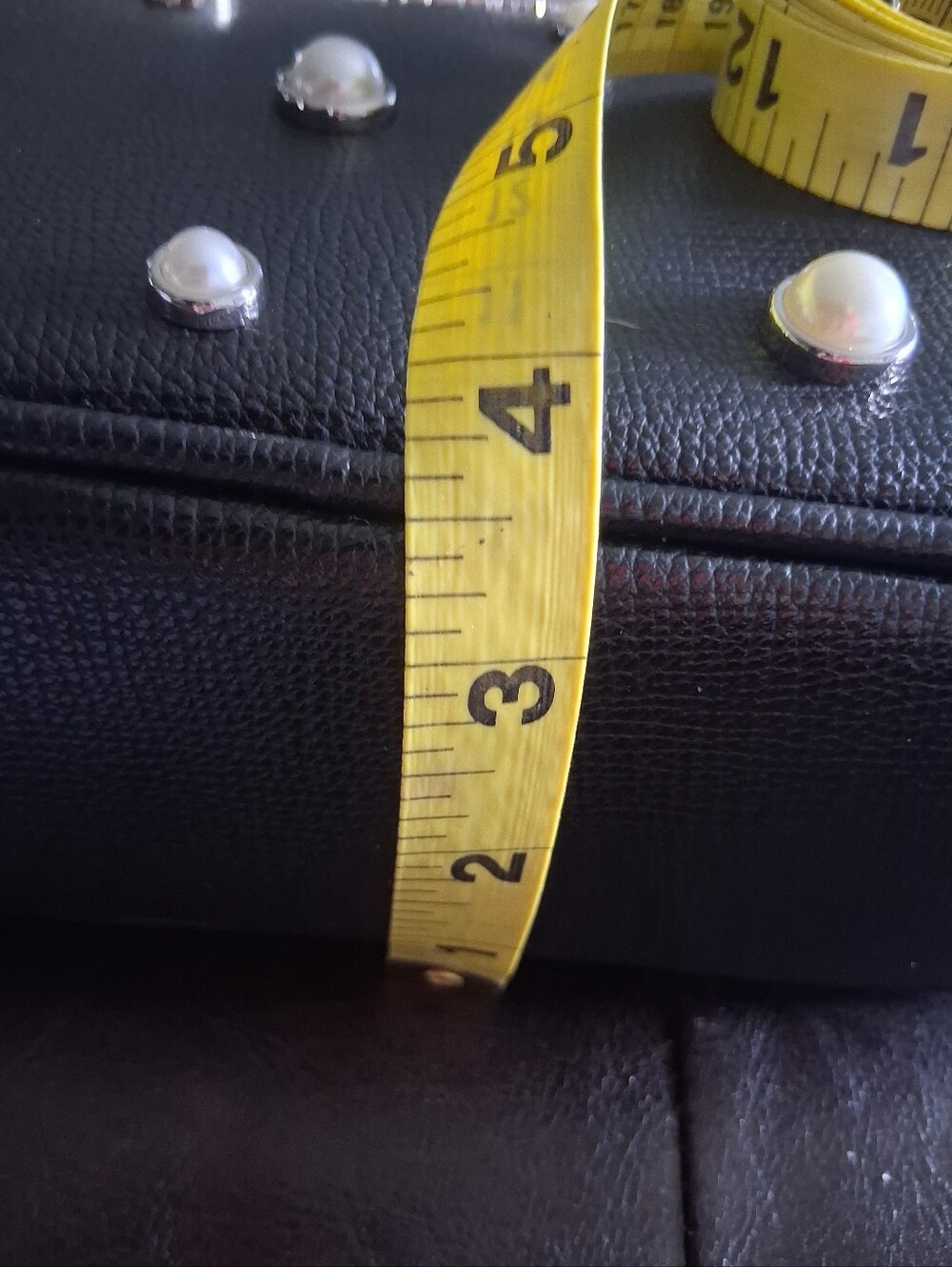 Karl Lagerfeld Pearl Encrusted Black Crossbody Purse - Picture 8 of 11